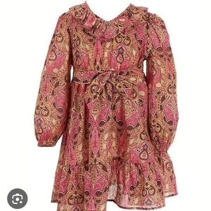 New A Loves A Paisley Patterned Long Sleeve Girls Dress